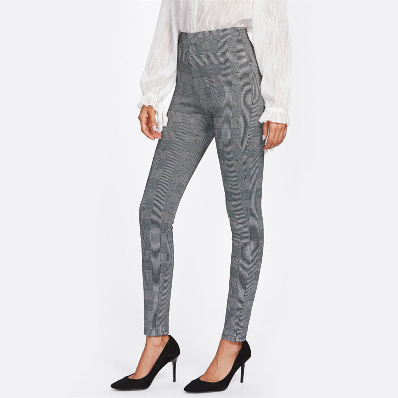 Doren Plaid Stretchy Pants