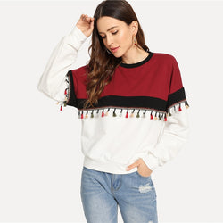 Doren Cut And Sew Tassel Detail Sweatshirt