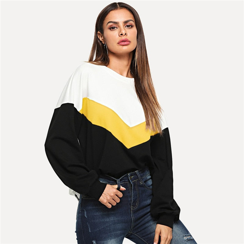 Doren Cut And Sew Color Block Pullover