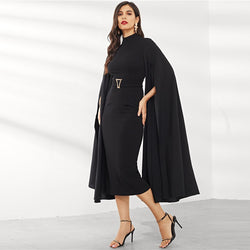 Doren Exaggerate Split Sleeve Belted Dress