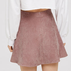 Doren Bow Tie Front Flare Corduroy Skirt