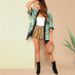 Doren Tribal Print Balloon Shorts